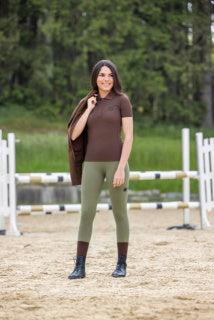 Covalliero '24 Ladies Riding Tights Full Seat SL Grip olive green in stock near me